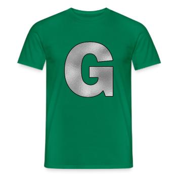 Lettre G Argent - T-shirt homme - vert - Devant - AI Model Male 178 dark (178cm)