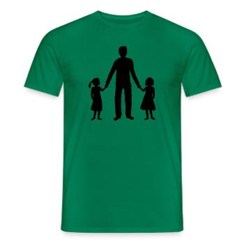 2 Daughters Papa Team - Men's T-Shirt - kelly green - Front - AI Model Male 178 dark (178cm)