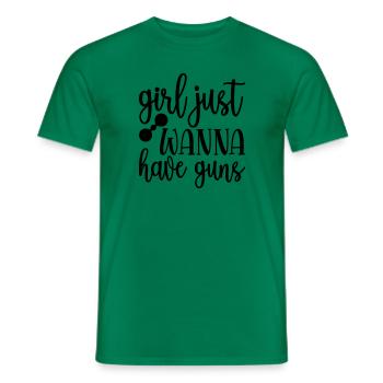 20 girl just want to have guns - Men's T-Shirt - kelly green - Front - AI Model Male 178 dark (178cm)