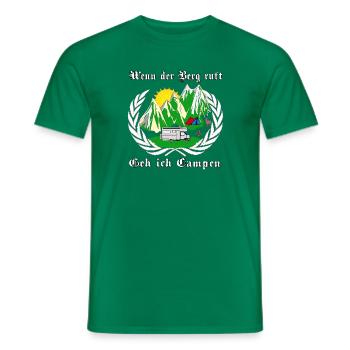 Wenn der berg ruft geh ich campen mit meinem Shirt - Männer T-Shirt - Kelly Green - Vorne - AI Model Male 178 dark (178cm)