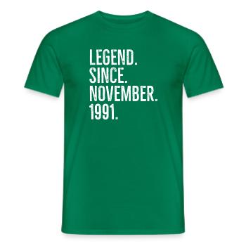 Légende depuis novembre 1991 - T-shirt homme - vert - Devant - AI Model Male 178 dark (178cm)