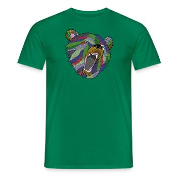 illustration ours couleur - T-shirt homme - vert - Devant - AI Model Male 178 dark (178cm)