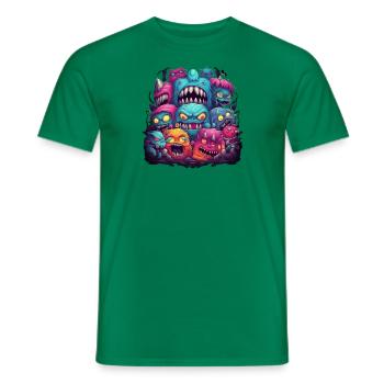 Playful Nightmares - Monsters Under the Bed - Men's T-Shirt - kelly green - Front - AI Model Male 178 dark (178cm)