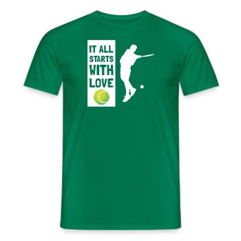 It All Starts With Love - Tennis - White - Männer T-Shirt - Kelly Green - Vorne - AI Model Male 178 dark (178cm)