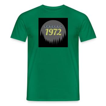 Cool Vintage 1972 retro forest sunset background - Men's T-Shirt - kelly green - Front - AI Model Male 178 dark (178cm)
