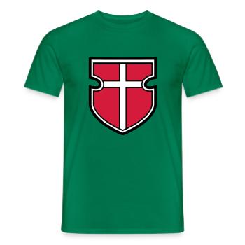 wappen schild ritter kreuzritter kreuzzug kreuz go - Männer T-Shirt - Kelly Green - Vorne - AI Model Male 178 dark (178cm)