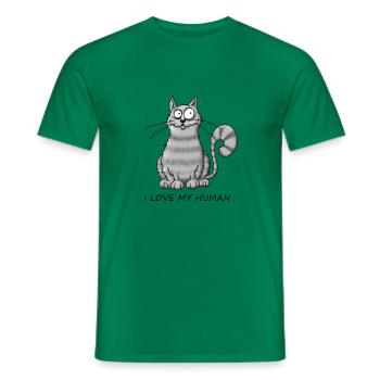 L’amour du chat - T-shirt homme - vert - Devant - AI Model Male 178 dark (178cm)