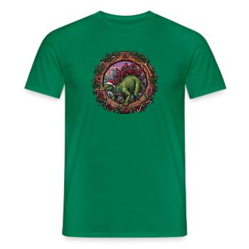 Magie de Noël du stégosaure - T-shirt homme - vert - Devant - AI Model Male 178 dark (178cm)