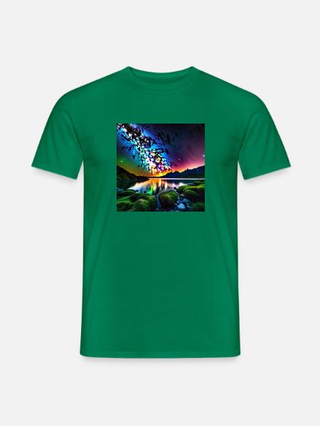 psychedelisches trippy Milchstraßen-Design - Männer T-Shirt - Kelly Green
