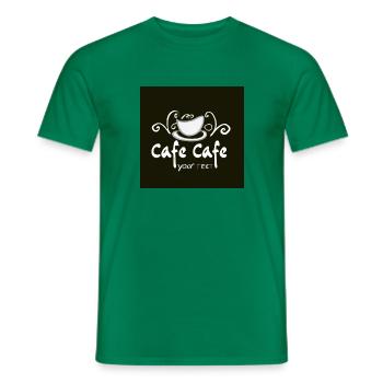 logo cafee - Men's T-Shirt - kelly green - Front - AI Model Male 178 dark (178cm)