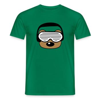 gesicht kopf feiern party dj kopfhoerer musik spas - Männer T-Shirt - Kelly Green - Vorne - AI Model Male 178 dark (178cm)
