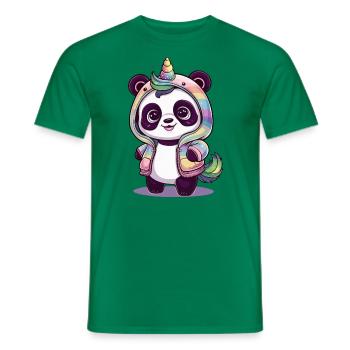 Niedlicher Einhorn Panda - Männer T-Shirt - Kelly Green - Vorne - AI Model Male 178 dark (178cm)