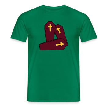 crew viele team 3 freunde sarg beerdigen kreuz gra - Männer T-Shirt - Kelly Green - Vorne - AI Model Male 178 dark (178cm)