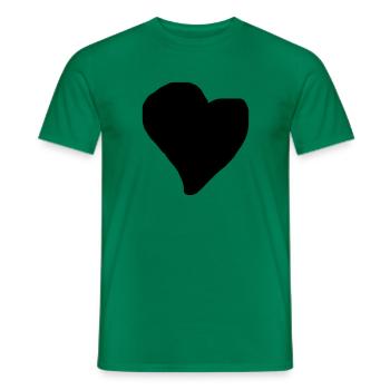 Heart Black Heart A Heart for You Gift - Men's T-Shirt - kelly green - Front - AI Model Male 178 dark (178cm)