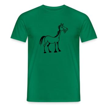 Funny horse - Men's T-Shirt - kelly green - Front - AI Model Male 178 dark (178cm)