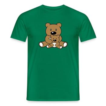 maman papa bébé garçon amour 2 amis couple équipe si - T-shirt homme - vert - Devant - AI Model Male 178 dark (178cm)