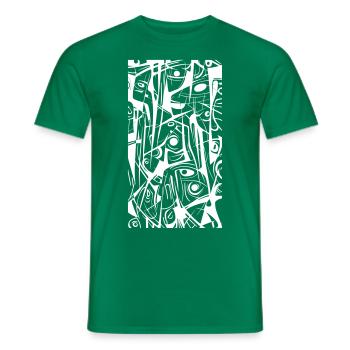 Abstract Geometric Shape Design Art Lines - Men's T-Shirt - kelly green - Front - AI Model Male 178 dark (178cm)
