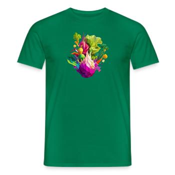 Vegetables Different Types Abstract - Men's T-Shirt - kelly green - Front - AI Model Male 178 dark (178cm)