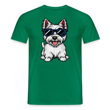 Cartoon West Highland Terriermit Sonnenbrille - Männer T-Shirt - Kelly Green - Vorne - AI Model Male 178 dark (178cm)