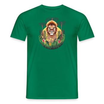 Lion Jungle - Men's T-Shirt - kelly green - Front - AI Model Male 178 dark (178cm)