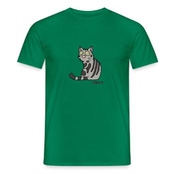 Cat - American Shorthair - Men's T-Shirt - kelly green - Front - AI Model Male 178 dark (178cm)