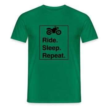 Design cool « Ride Sleep Repeat » pour lui et elle - T-shirt homme - vert - Devant - AI Model Male 178 dark (178cm)