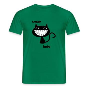 Crazy Cat Lady - Men's T-Shirt - kelly green - Front - AI Model Male 178 dark (178cm)