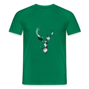 Élan, cerf, chasseur, cerf, chasse, ramure, norvège, suédois - T-shirt homme - vert - Devant - AI Model Male 178 dark (178cm)