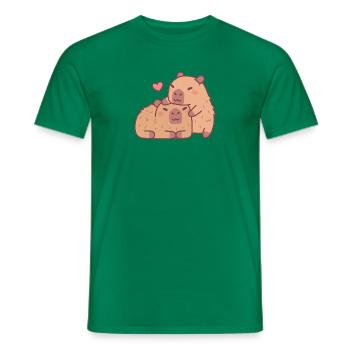 Câlins mignons Capybara Saint-Valentin - T-shirt homme - vert - Devant - AI Model Male 178 dark (178cm)