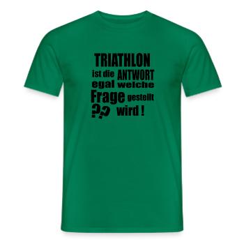 Antwort auf alles TRIATHLON - Männer T-Shirt - Kelly Green - Vorne - AI Model Male 178 dark (178cm)