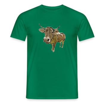 Vache drôle - T-shirt homme - vert - Devant - AI Model Male 178 dark (178cm)