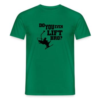 Ski - Männer T-Shirt - Kelly Green - Vorne - AI Model Male 178 dark (178cm)