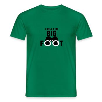Big Foot Search Hunter Camping Monster Gift - Men's T-Shirt - kelly green - Front - AI Model Male 178 dark (178cm)