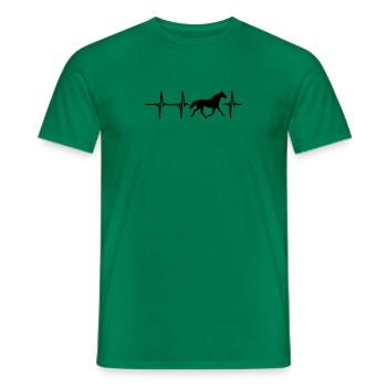My heart beats for horses - Men's T-Shirt - kelly green - Front - AI Model Male 178 dark (178cm)