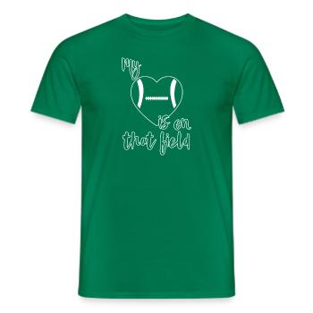 Football Parent My Heart Is On That Field - Men's T-Shirt - kelly green - Front - AI Model Male 178 dark (178cm)