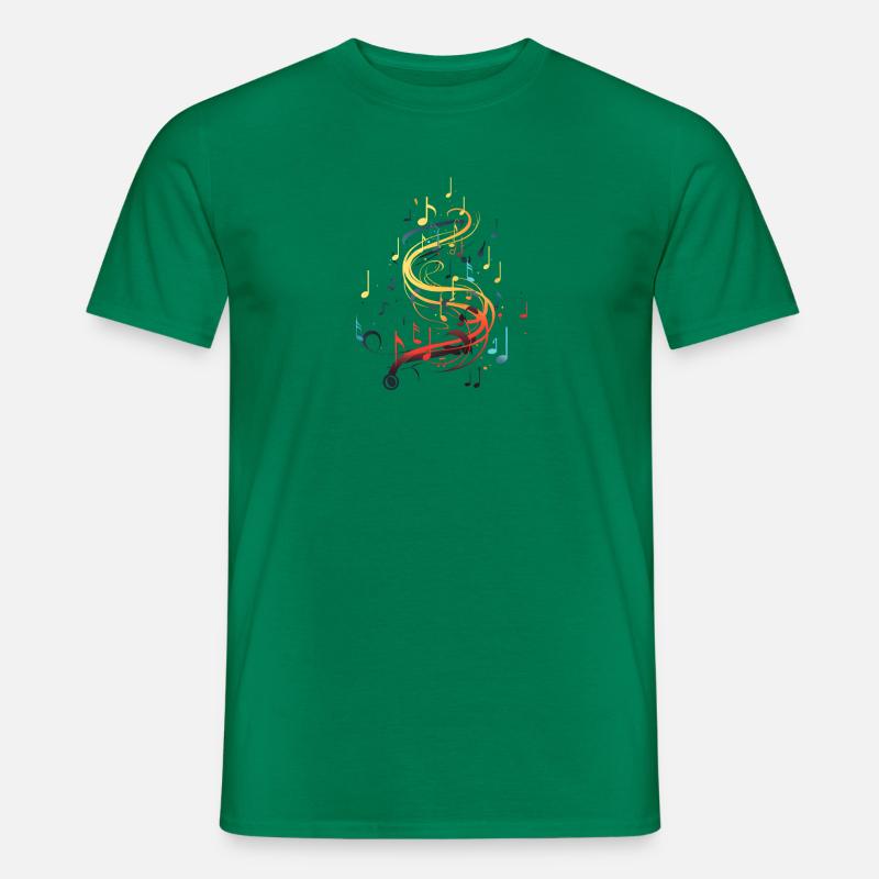 Musik farbenfrohe Notizen - Männer T-Shirt - Kelly Green