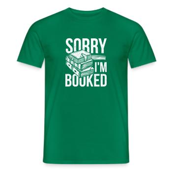 Awesome Reading Books Design Quote Sorry I'm Booke - Men's T-Shirt - kelly green - Front - AI Model Male 178 dark (178cm)