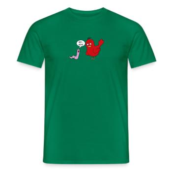 Er meow funny worm and bird funny gift - Men's T-Shirt - kelly green - Front - AI Model Male 178 dark (178cm)