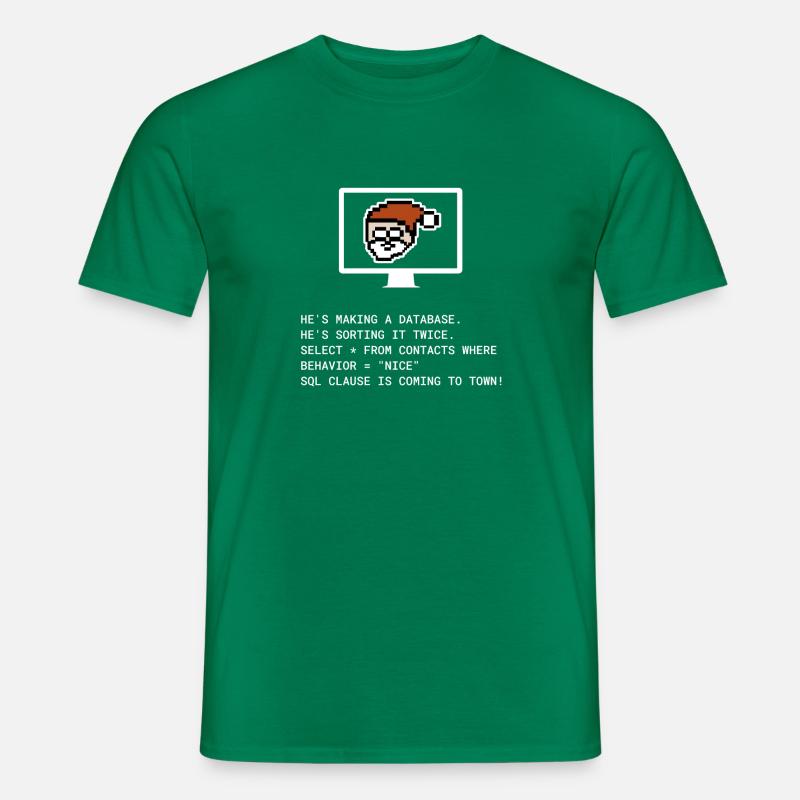 Weihnachten SQL Clause Programmierer IT Geschenk - Männer T-Shirt - Kelly Green