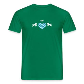 Bavarian heart coat of arms patriot gift - Men's T-Shirt - kelly green - Front - AI Model Male 178 dark (178cm)