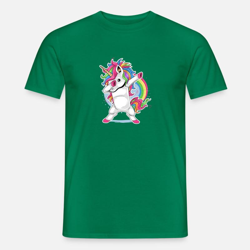 Einhorn Comic Dapping - Männer T-Shirt - Kelly Green