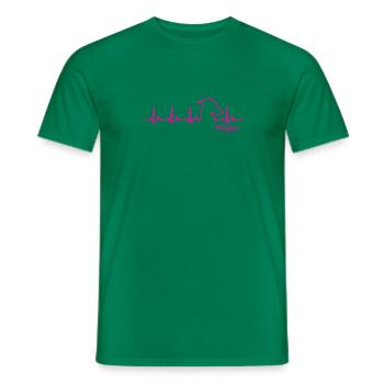 Whippet HertBeat - Men's T-Shirt - kelly green - Front - AI Model Male 178 dark (178cm)
