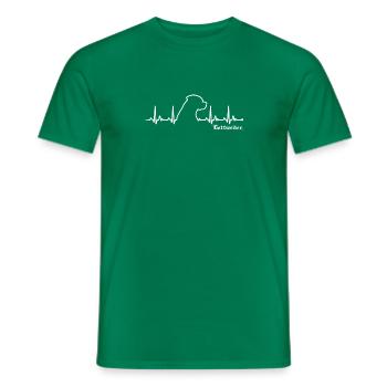 Rottweiler HeartBeat - Men's T-Shirt - kelly green - Front - AI Model Male 178 dark (178cm)