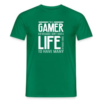 Gamer SHIRT · Gamer my Life · Geschenk - Männer T-Shirt - Kelly Green - Vorne - AI Model Male 178 dark (178cm)