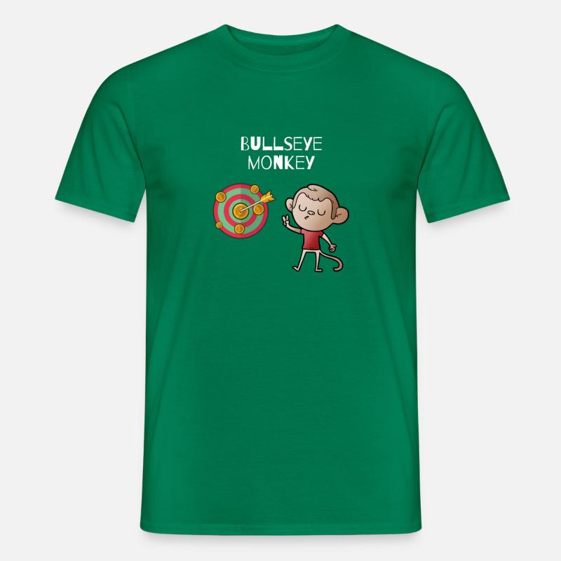 Bullseye monkey - freches Äffchen am Dartboard - Männer T-Shirt - Kelly Green