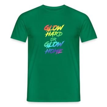 Glow Hard ou Glow Home Party Rave Disco Gift - T-shirt homme - vert - Devant - AI Model Male 178 dark (178cm)