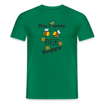 Bee happy bees honey beekeeper - Men's T-Shirt - kelly green - Front - AI Model Male 178 dark (178cm)