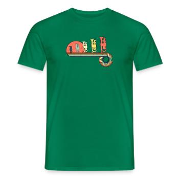Flugelhorn Vintage Sunset Rainbow Farbe - Männer T-Shirt - Kelly Green - Vorne - AI Model Male 178 dark (178cm)