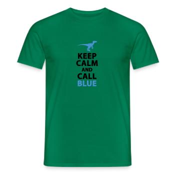 " Keep Calm and Call Blue | " Raptor - Men's T-Shirt - kelly green - Front - AI Model Male 178 dark (178cm)