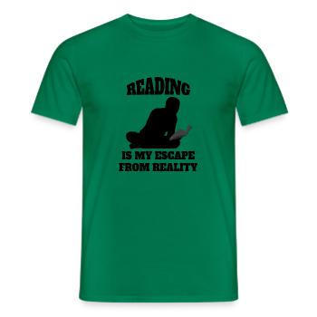 Lecture de livres cadeaux Lecteurs de livres Amateurs de livres - T-shirt homme - vert - Devant - AI Model Male 178 dark (178cm)
